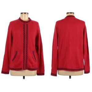 ALPACA CONNECTION 100% Alpaca Knit Zip Front Cardigan Sweater M